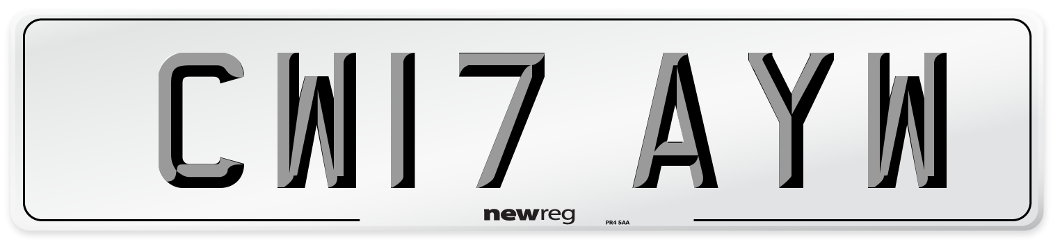 CW17 AYW Number Plate from New Reg